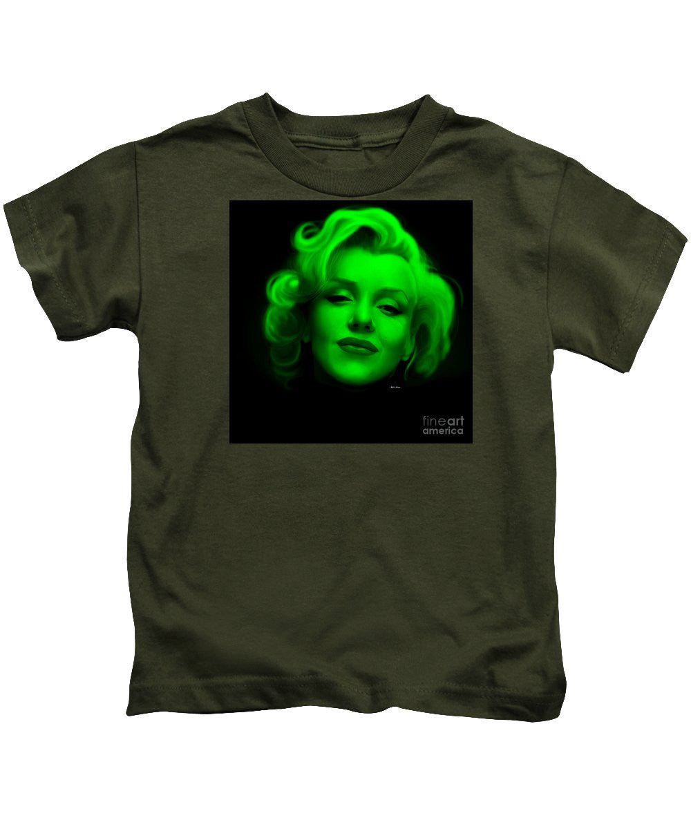 Kids T-Shirt - Marilyn Monroe In Green. Pop Art