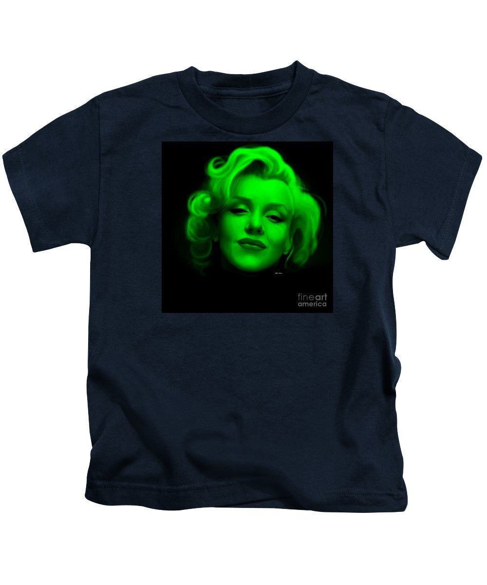 Kids T-Shirt - Marilyn Monroe In Green. Pop Art