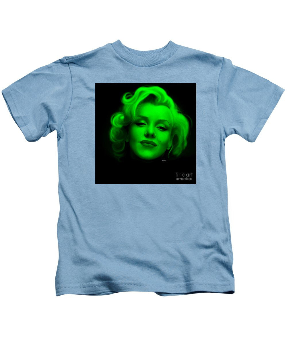 Kids T-Shirt - Marilyn Monroe In Green. Pop Art