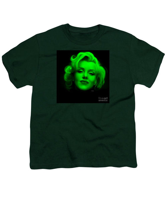 Youth T-Shirt - Marilyn Monroe In Green. Pop Art