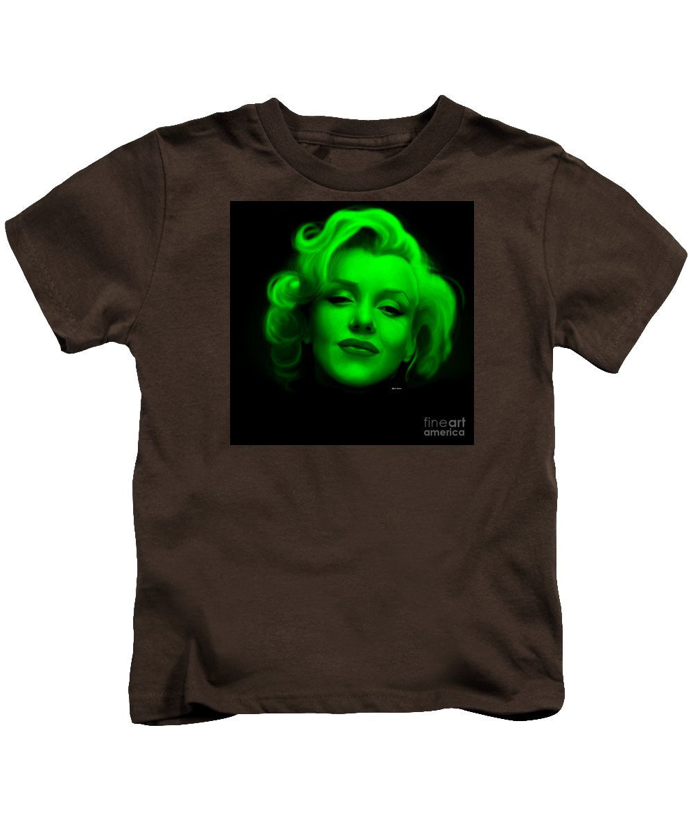 Kids T-Shirt - Marilyn Monroe In Green. Pop Art