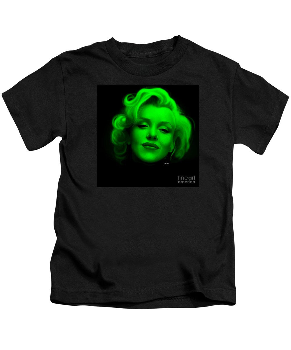 Kids T-Shirt - Marilyn Monroe In Green. Pop Art