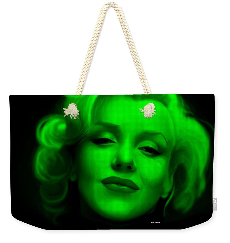 Weekender Tote Bag - Marilyn Monroe In Green. Pop Art