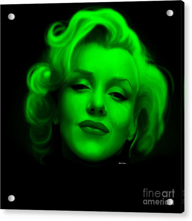 Acrylic Print - Marilyn Monroe In Green. Pop Art