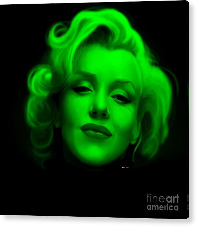 Acrylic Print - Marilyn Monroe In Green. Pop Art