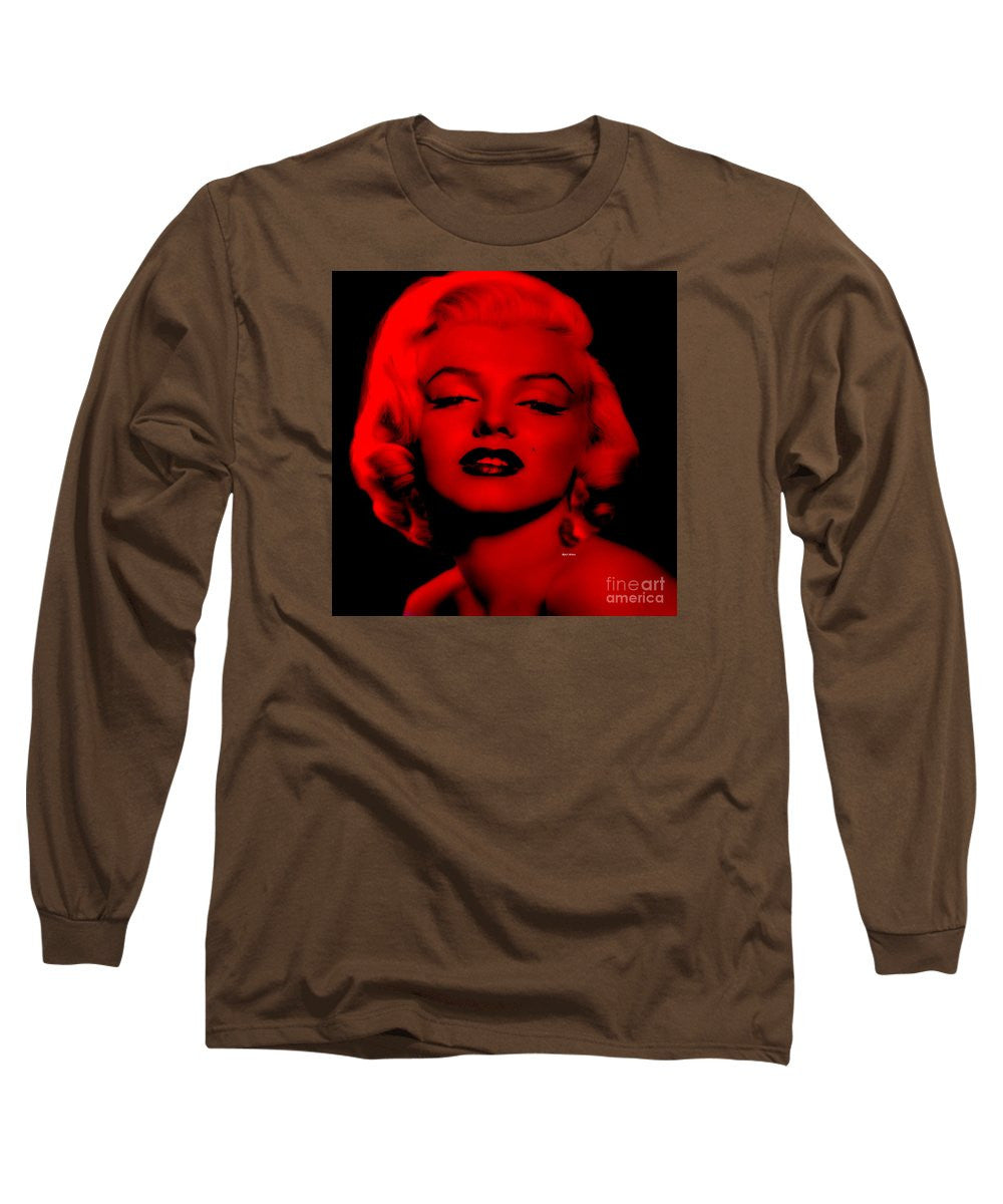 Long Sleeve T-Shirt - Marilyn Monroe In Red. Pop Art