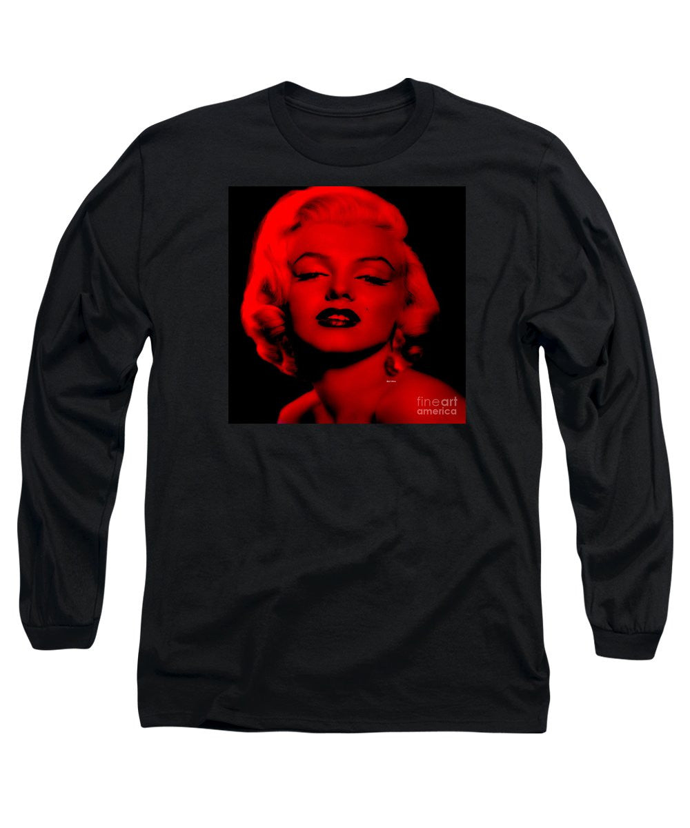 Long Sleeve T-Shirt - Marilyn Monroe In Red. Pop Art