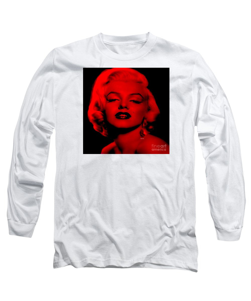 Long Sleeve T-Shirt - Marilyn Monroe In Red. Pop Art