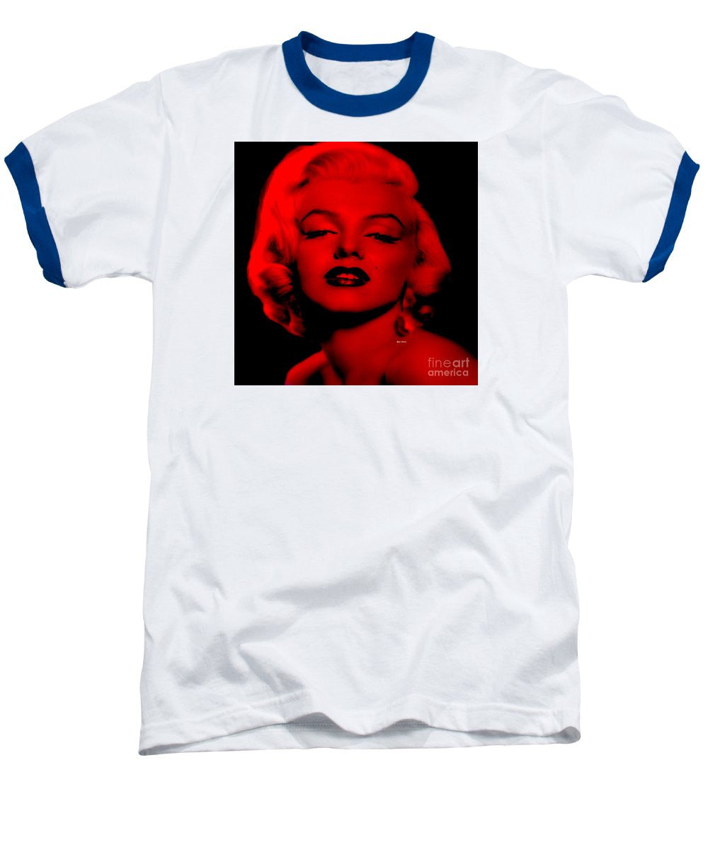 Baseball T-Shirt - Marilyn Monroe In Red. Pop Art