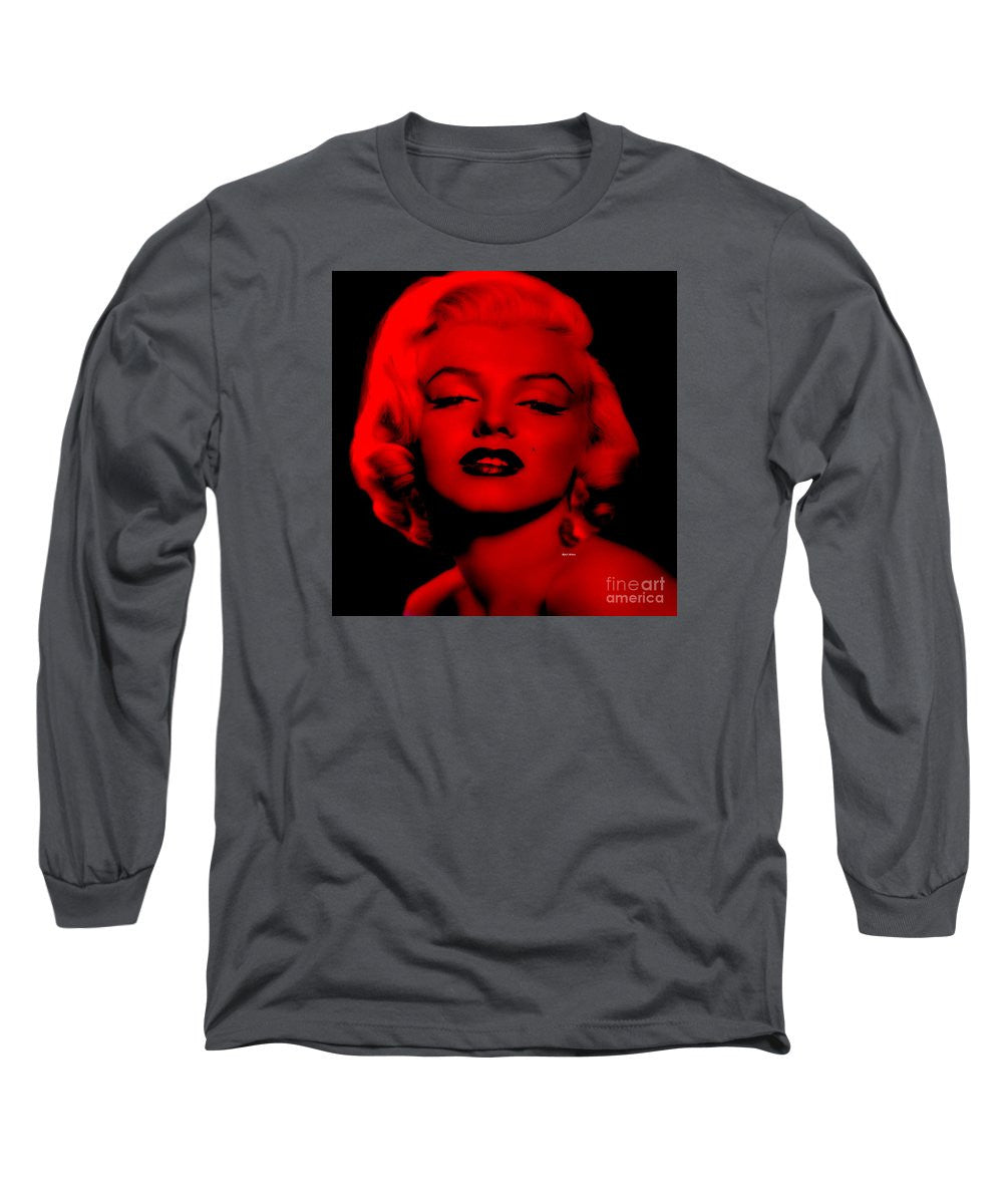 Long Sleeve T-Shirt - Marilyn Monroe In Red. Pop Art