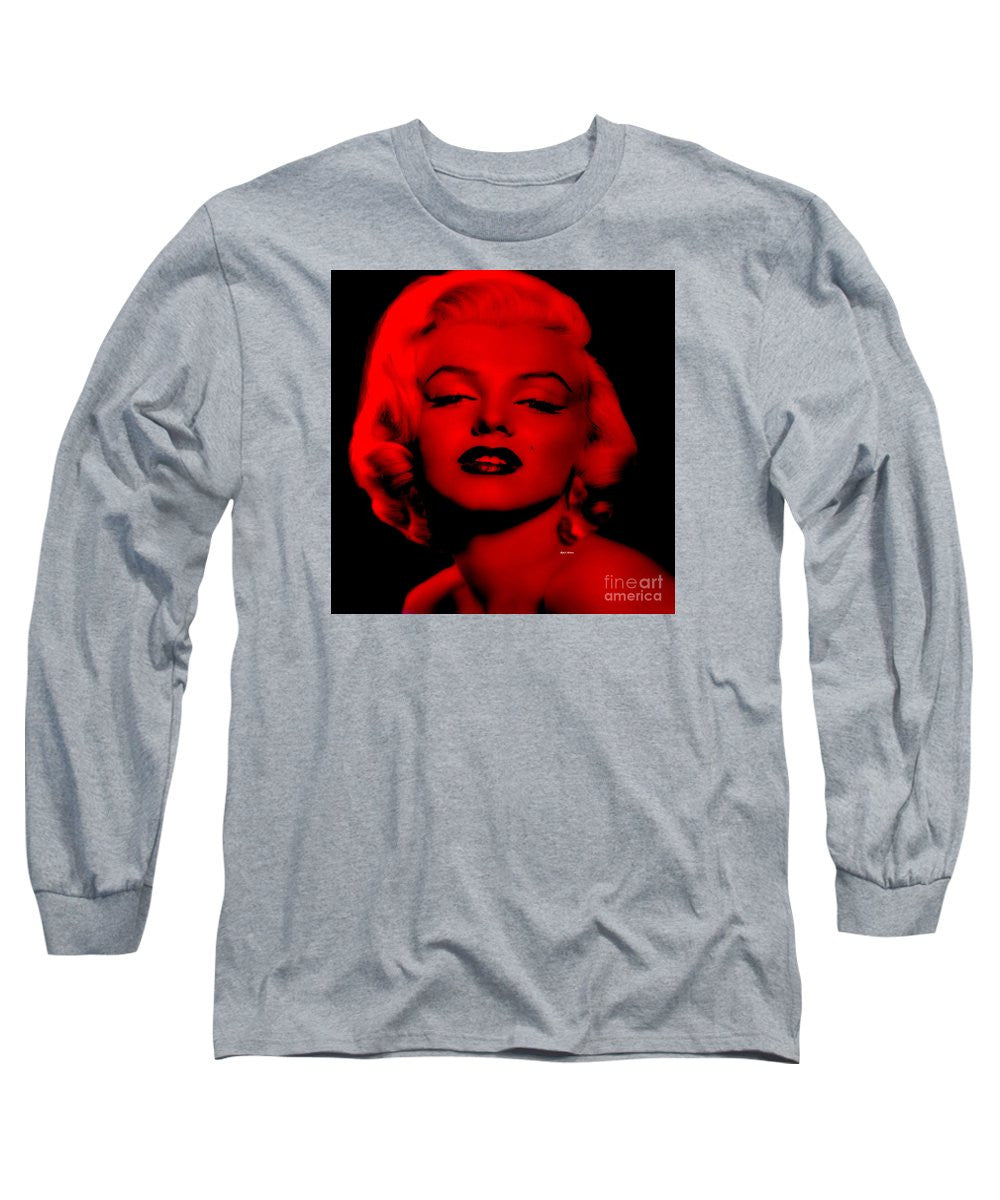 Long Sleeve T-Shirt - Marilyn Monroe In Red. Pop Art