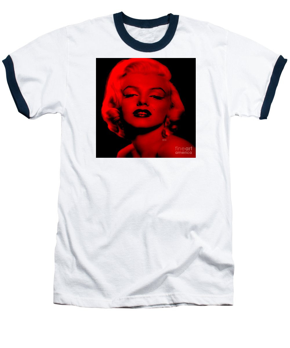 Baseball T-Shirt - Marilyn Monroe In Red. Pop Art