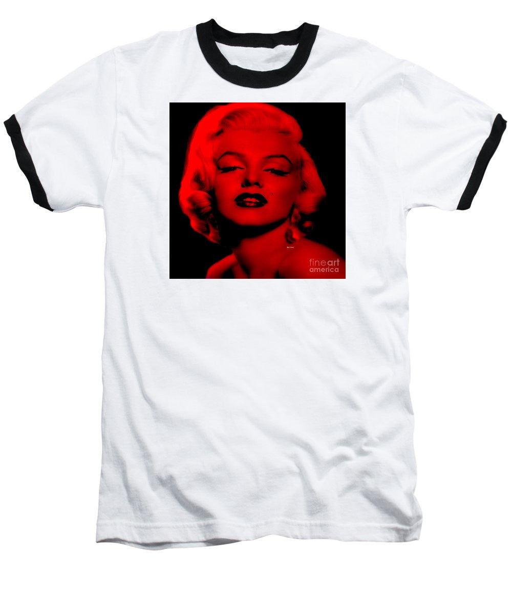 Baseball T-Shirt - Marilyn Monroe In Red. Pop Art