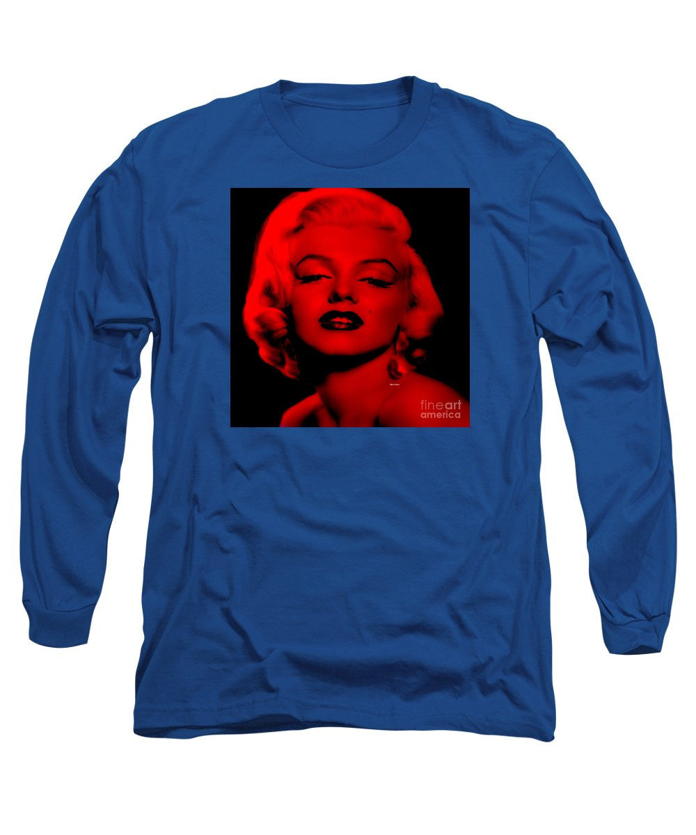 Long Sleeve T-Shirt - Marilyn Monroe In Red. Pop Art