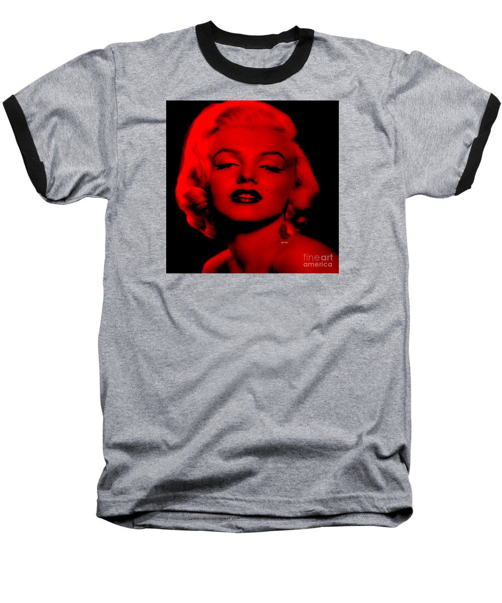 Baseball T-Shirt - Marilyn Monroe In Red. Pop Art