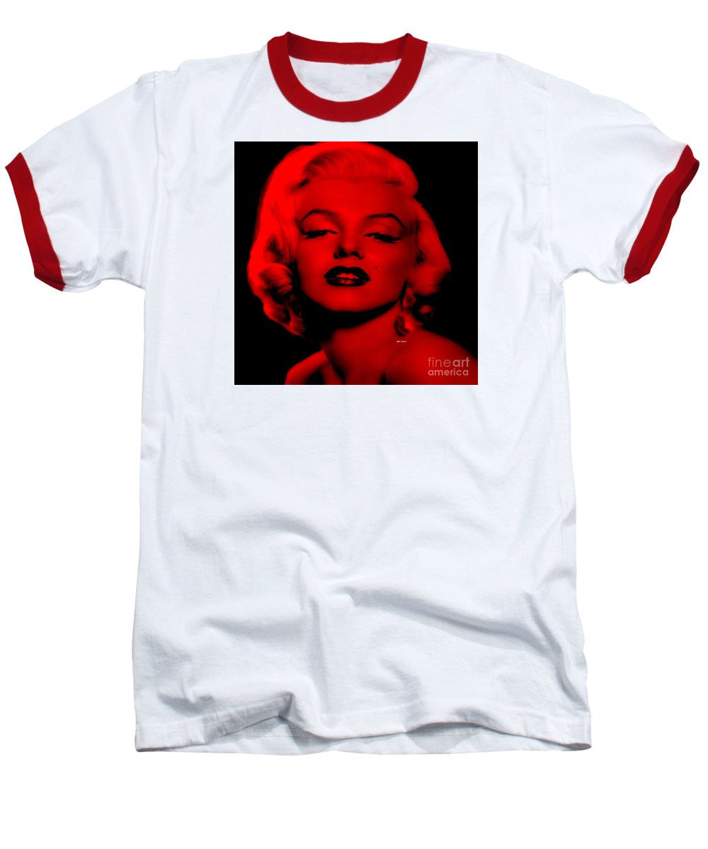 Baseball T-Shirt - Marilyn Monroe In Red. Pop Art