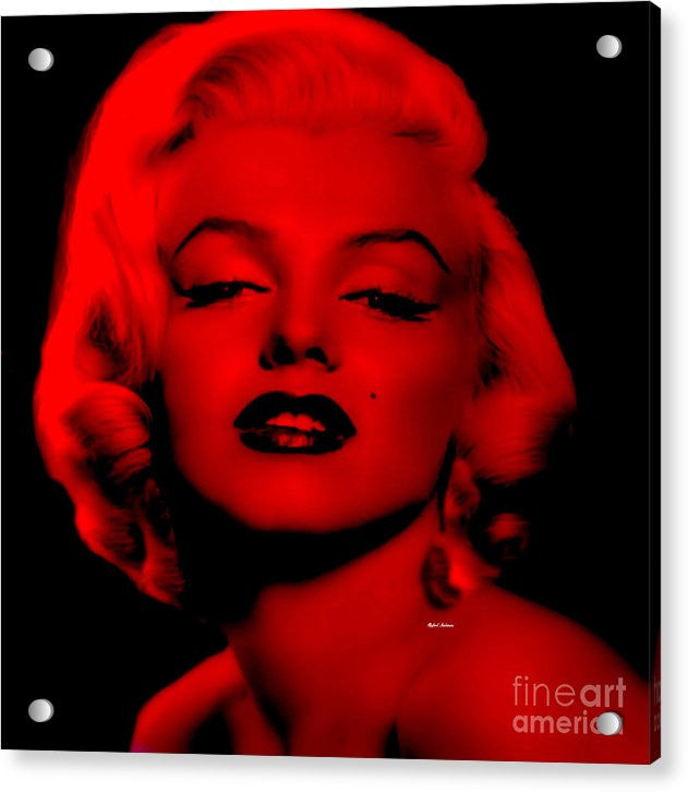 Acrylic Print - Marilyn Monroe In Red. Pop Art