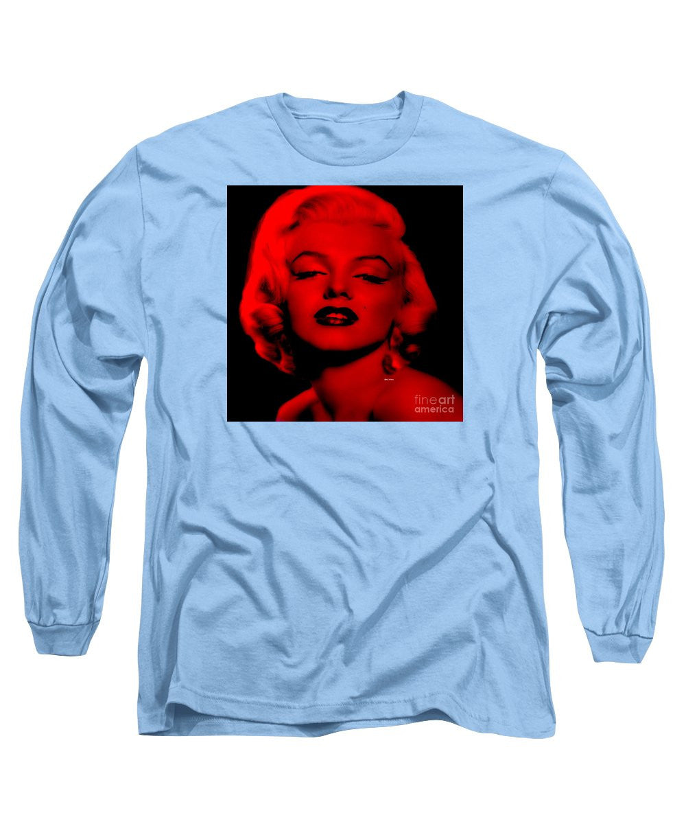 Long Sleeve T-Shirt - Marilyn Monroe In Red. Pop Art