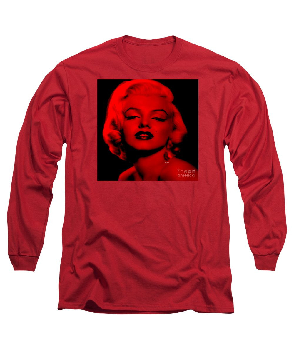 Long Sleeve T-Shirt - Marilyn Monroe In Red. Pop Art