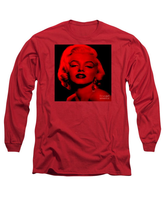 Long Sleeve T-Shirt - Marilyn Monroe In Red. Pop Art