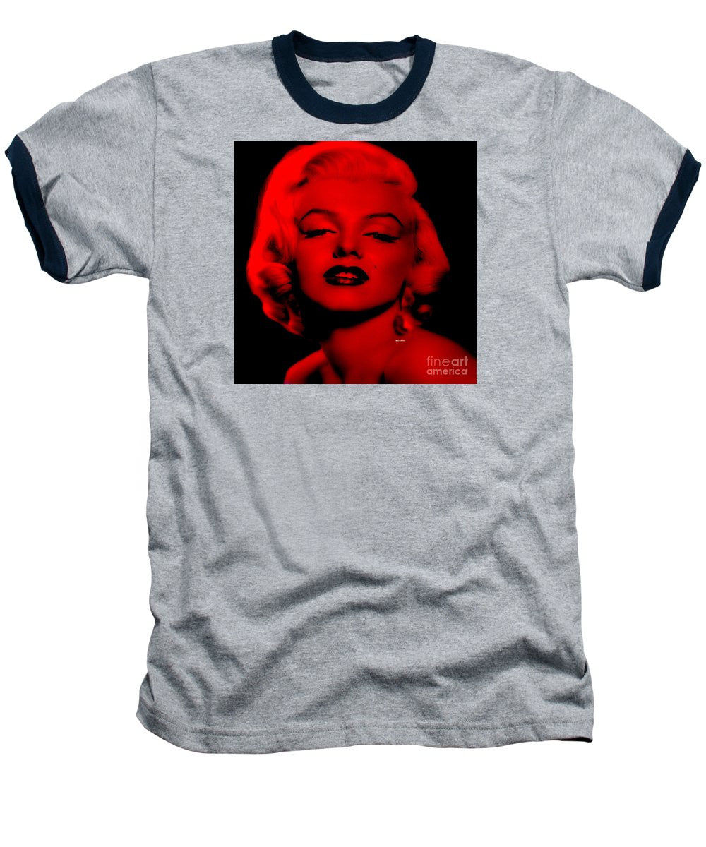 Baseball T-Shirt - Marilyn Monroe In Red. Pop Art