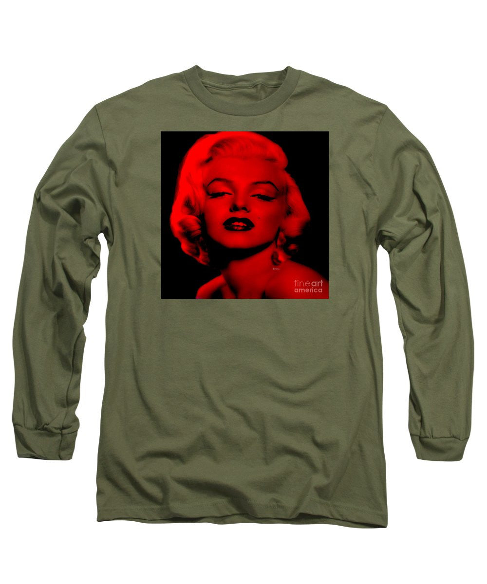 Long Sleeve T-Shirt - Marilyn Monroe In Red. Pop Art