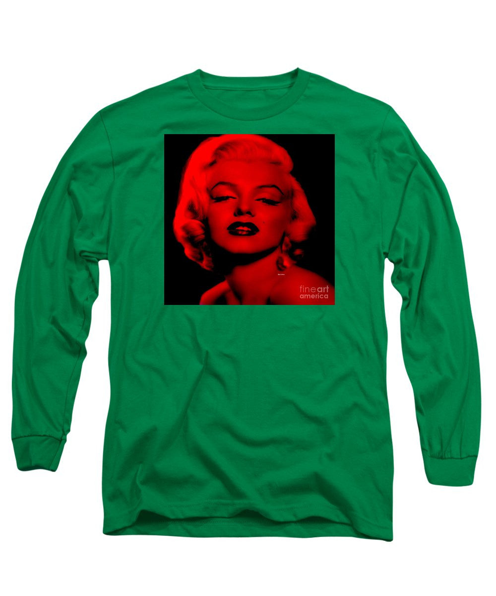 Long Sleeve T-Shirt - Marilyn Monroe In Red. Pop Art