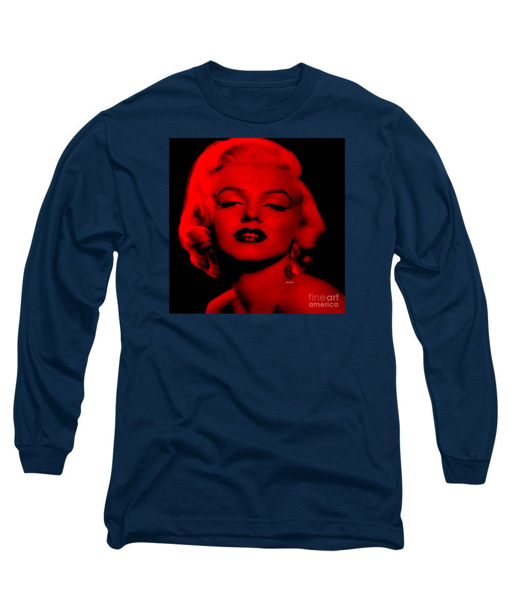 Long Sleeve T-Shirt - Marilyn Monroe In Red. Pop Art