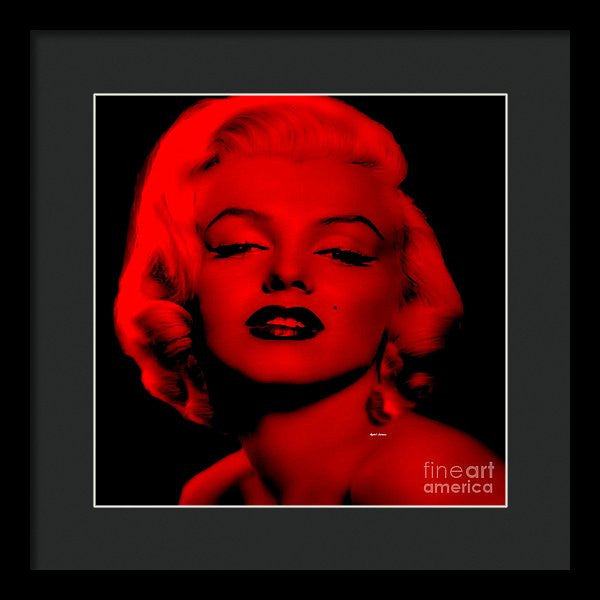 Framed Print - Marilyn Monroe In Red. Pop Art