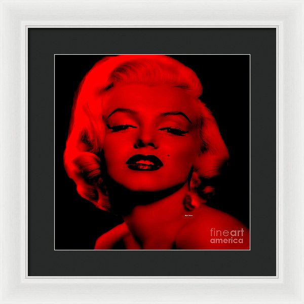 Framed Print - Marilyn Monroe In Red. Pop Art