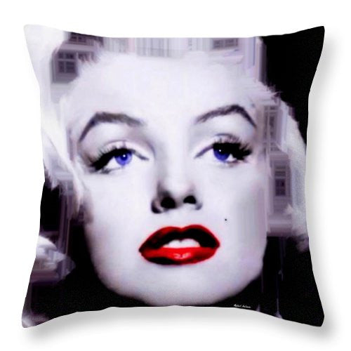 Throw Pillow - Marilyn Monroe In Black And White. Pop Art