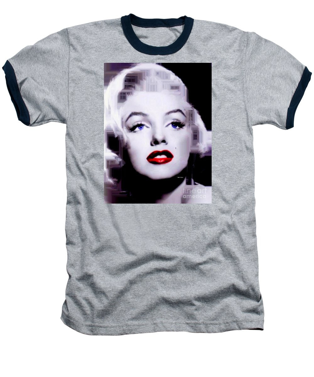 Baseball T-Shirt - Marilyn Monroe In Black And White. Pop Art