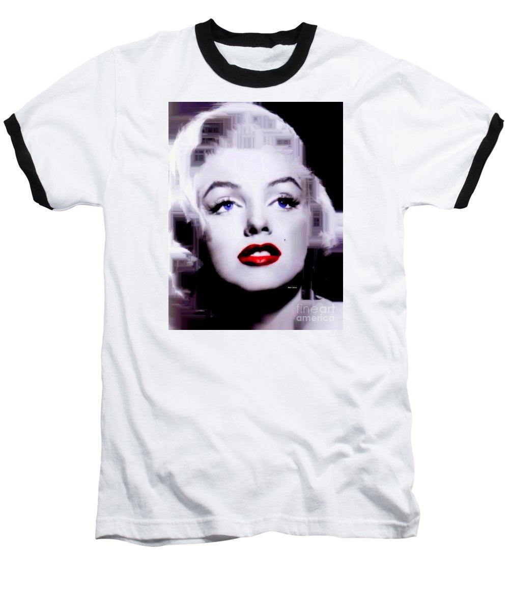 Baseball T-Shirt - Marilyn Monroe In Black And White. Pop Art