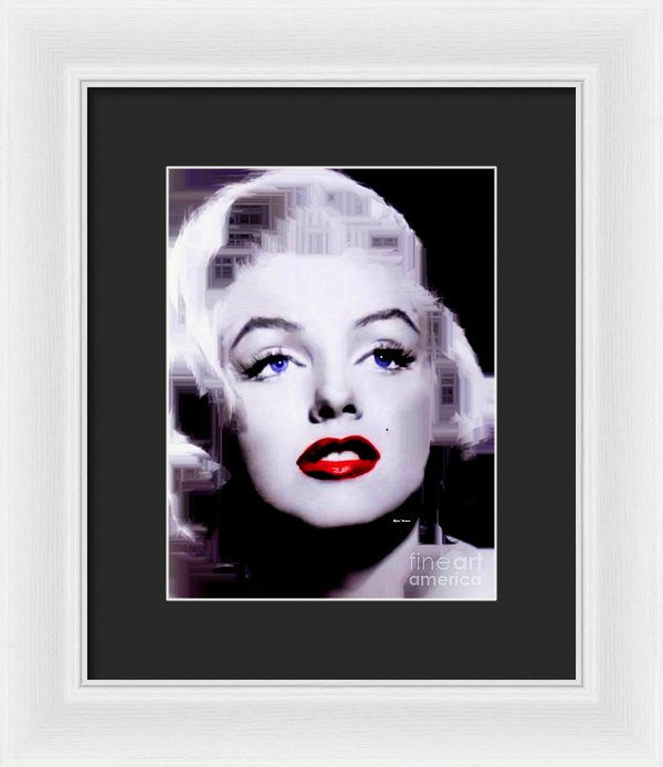 Framed Print - Marilyn Monroe In Black And White. Pop Art