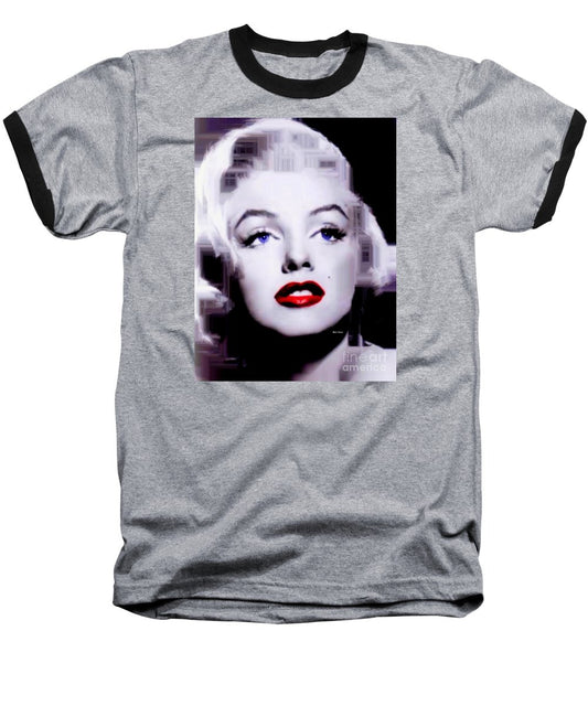 Baseball T-Shirt - Marilyn Monroe In Black And White. Pop Art