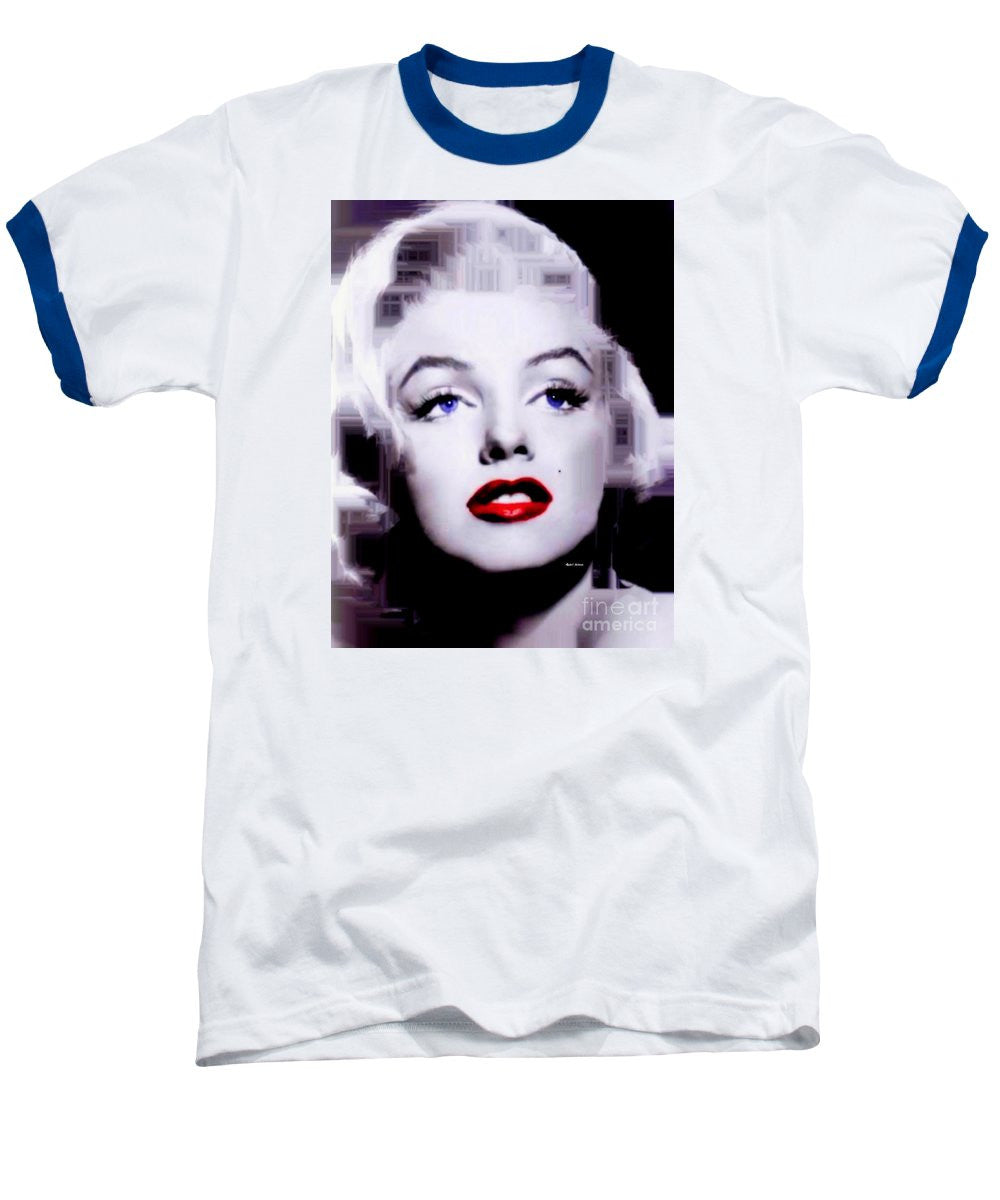 Baseball T-Shirt - Marilyn Monroe In Black And White. Pop Art