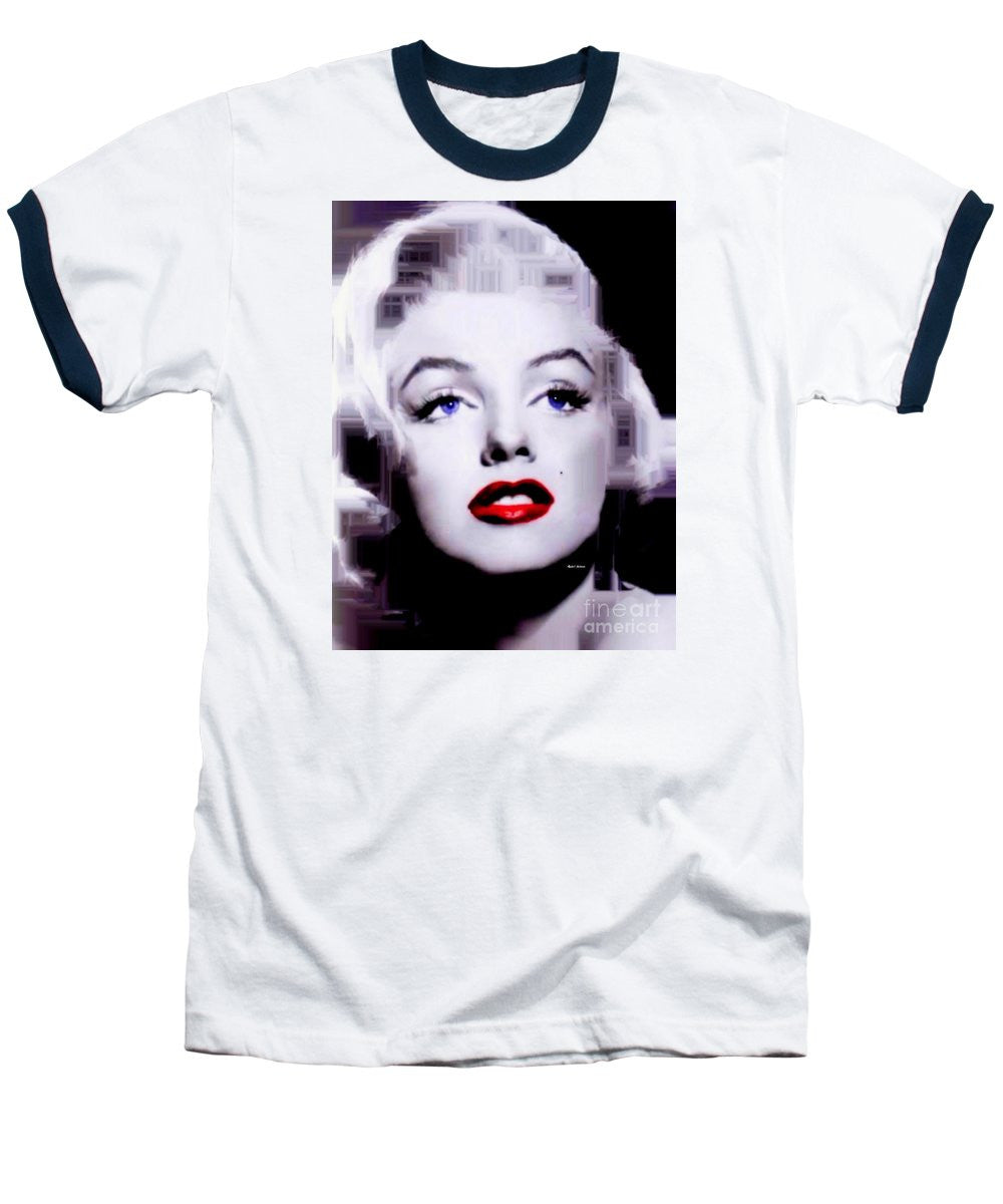 Baseball T-Shirt - Marilyn Monroe In Black And White. Pop Art