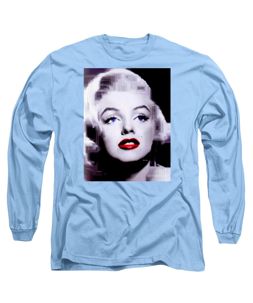 Long Sleeve T-Shirt - Marilyn Monroe In Black And White. Pop Art