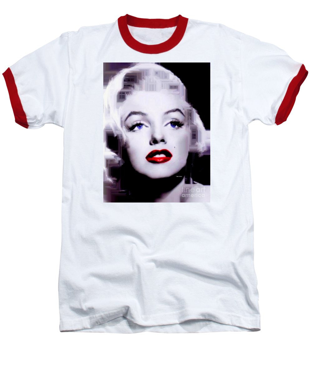 Baseball T-Shirt - Marilyn Monroe In Black And White. Pop Art