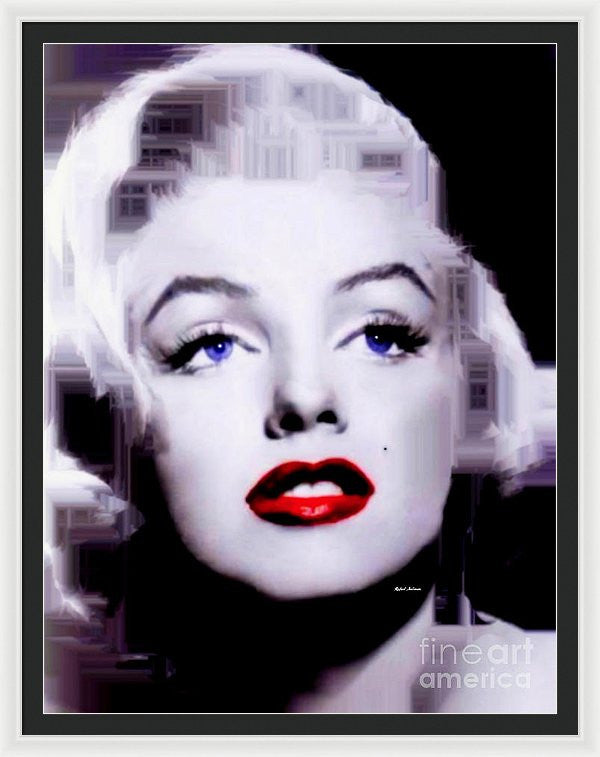 Framed Print - Marilyn Monroe In Black And White. Pop Art