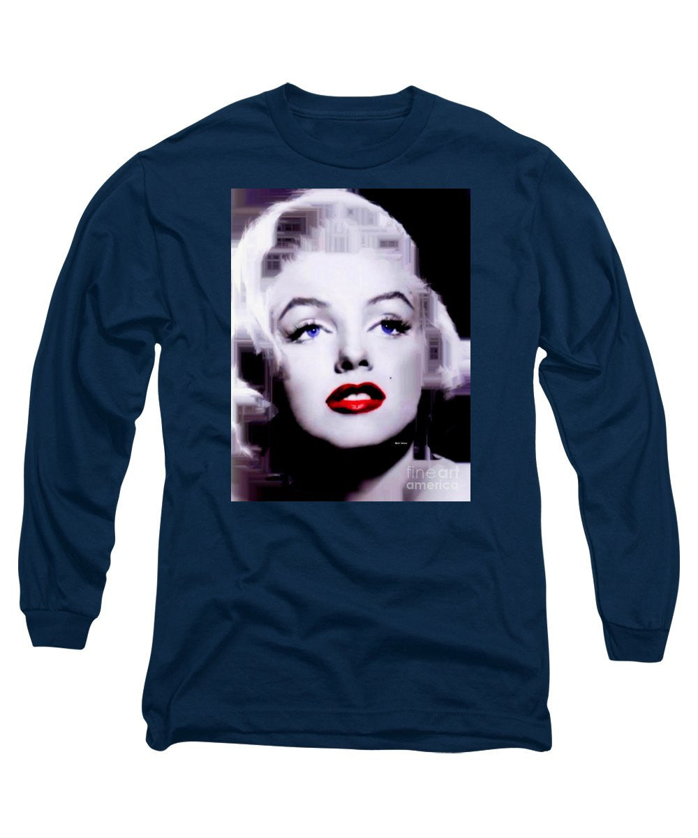 Long Sleeve T-Shirt - Marilyn Monroe In Black And White. Pop Art