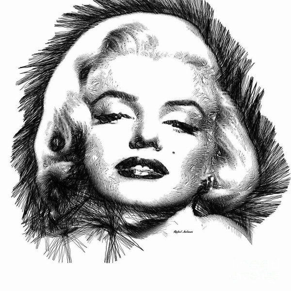 Art Print - Marilyn Monroe Sketch In Black And White 2