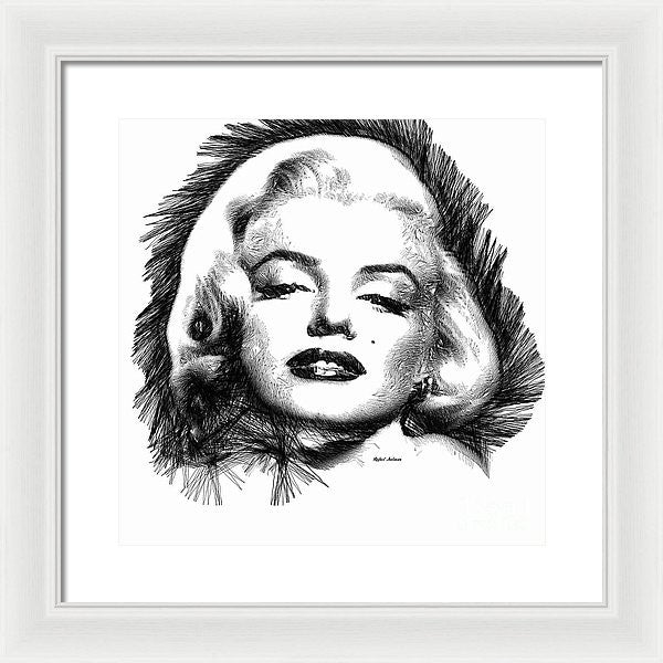 Framed Print - Marilyn Monroe Sketch In Black And White 2