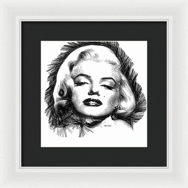 Framed Print - Marilyn Monroe Sketch In Black And White 2