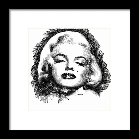 Framed Print - Marilyn Monroe Sketch In Black And White 2