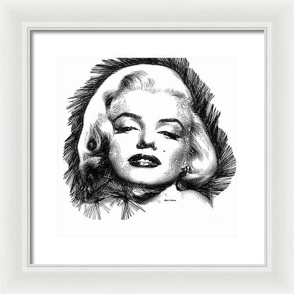 Framed Print - Marilyn Monroe Sketch In Black And White 2