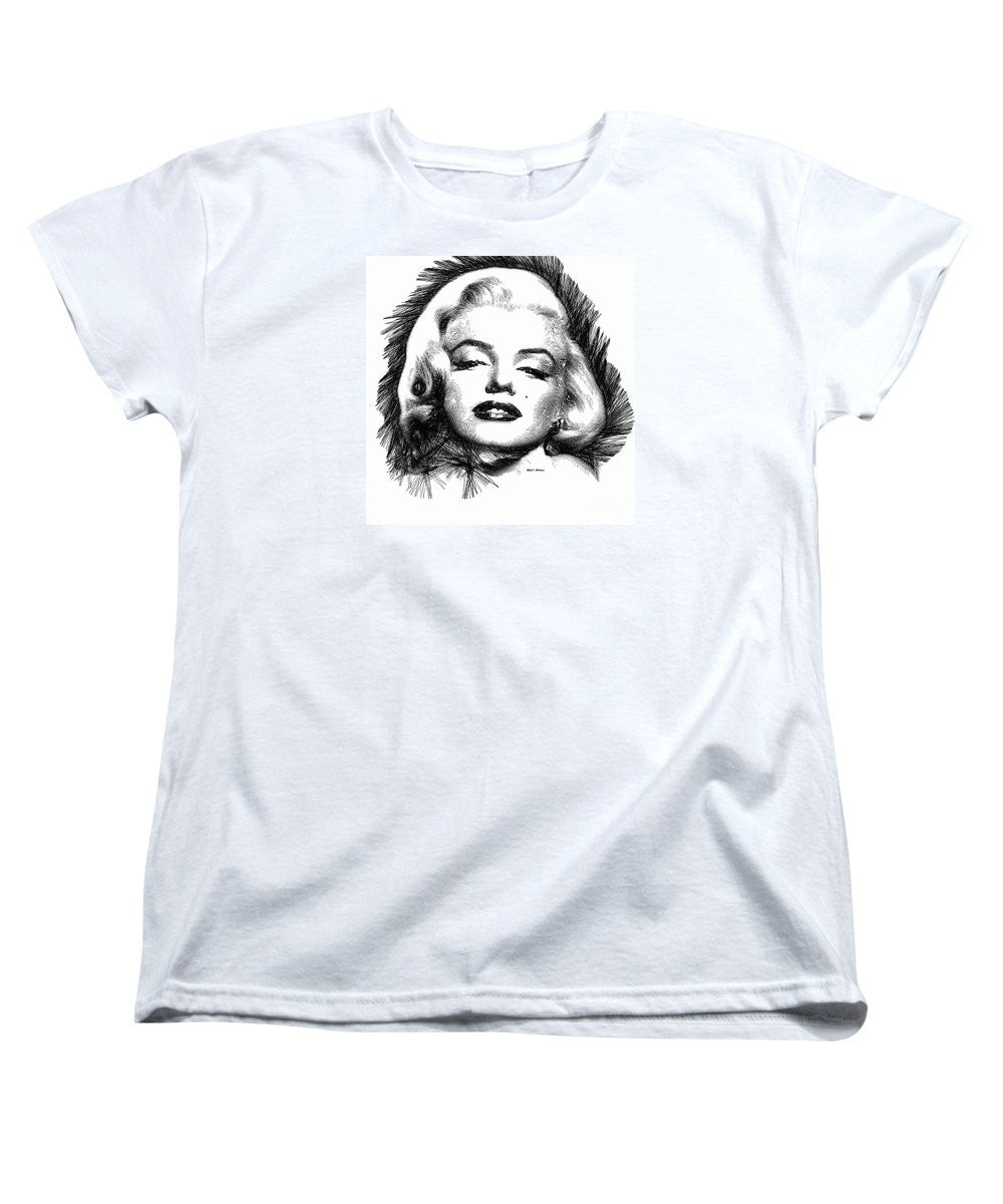 Women's T-Shirt (Standard Cut) - Marilyn Monroe Sketch In Black And White 2