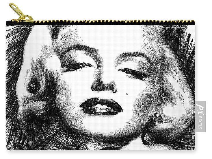 Carry-All Pouch - Marilyn Monroe Sketch In Black And White 2