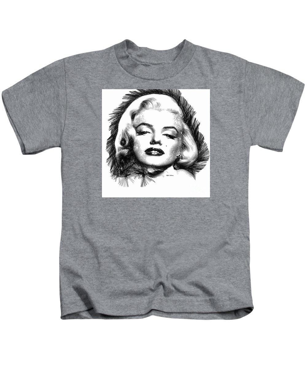 Kids T-Shirt - Marilyn Monroe Sketch In Black And White 2