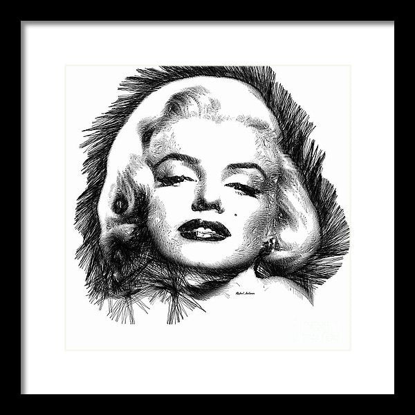 Framed Print - Marilyn Monroe Sketch In Black And White 2